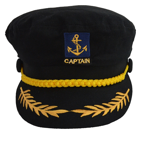 Black Marine Sea Captain Cap Nautical Sailor Hat Australian