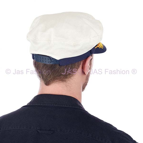 White Sailor Hat Sea Captain Cap Nautical Marine Headwear Australian