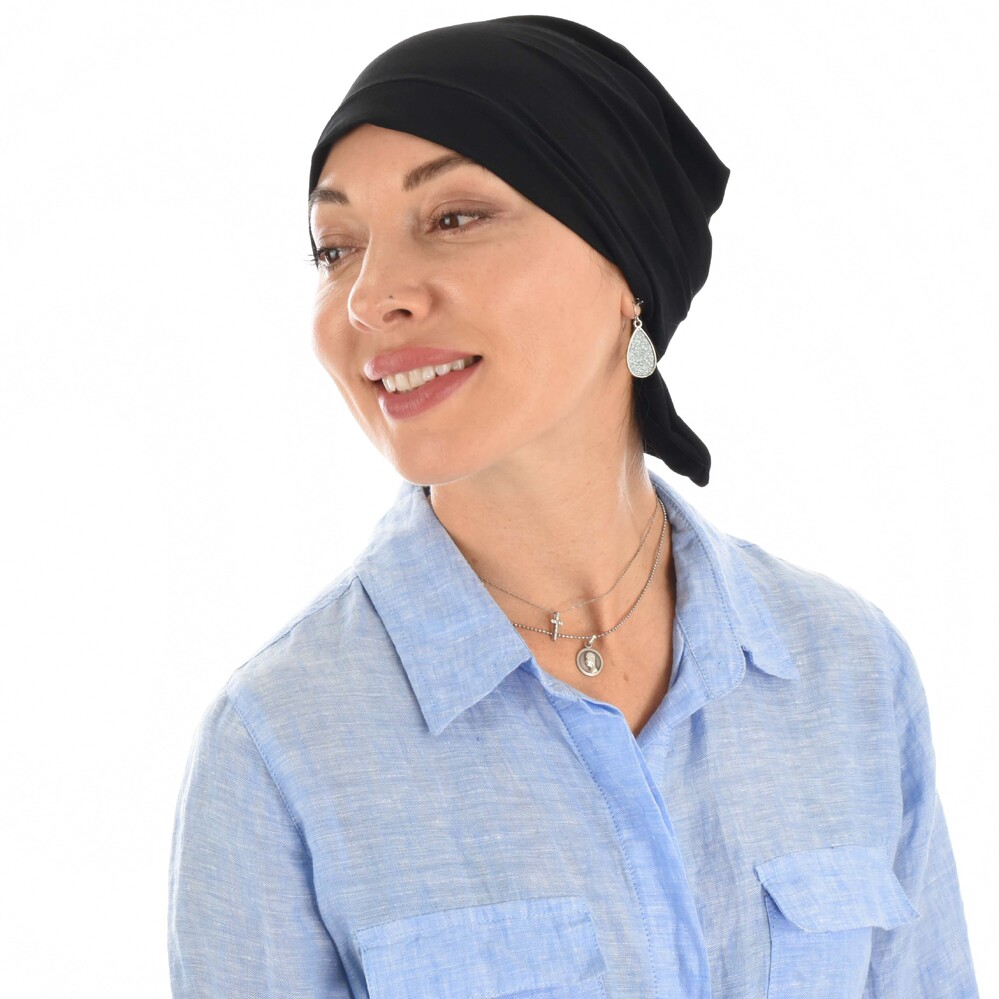 Large View Multi-functional Cotton Headband Wrap | S/M | Black