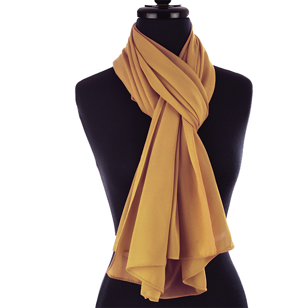 Over-Shoulder Evening Chiffon Shawl Wrap | Yellow - Mustard Yellow