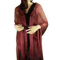Rectangular Metallic Mesh Evening Shawl