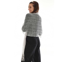 Rectangular Metallic Mesh Evening Shawl | Silver