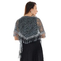 Triangle Lace Scarf with Leaf Motif