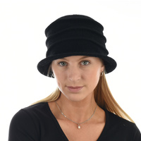 Striped Stretch Wool Cloche 