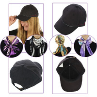 Cotton Baseball Cap & Silk Scarf Set