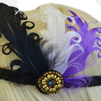 The Great Gatsby Flapper 3-Toned Feather Headband