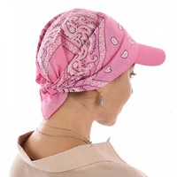 Girls Cotton Baseball Cap with Bandana Set