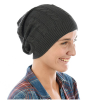 Sheer Slouch Beanie Twist Pattern - Jane