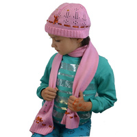 Girl Sequin Beanie Scarf Set