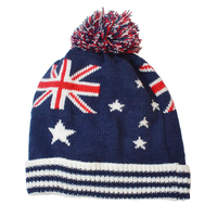 Australia Flag Pom Pom Beanie Hat