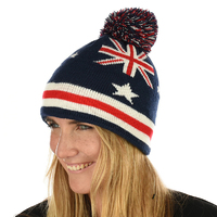 Australia Flag Beanie Hat | Option 1 | Pom Pom