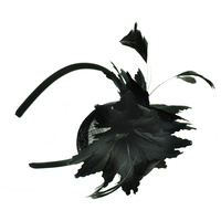Black Fascinator Feather Headband