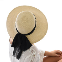 Ribbon Wide Brim Visor Hat 