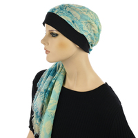Floral Headscarf & Headband Combo - Bridget | Option 7-Sky Blue/Baby Blue/Cream