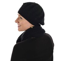 Crochet Slouch Beret | Black