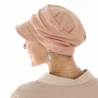 Cotton Ruched Cadet Hat | Pink | Adjustable S/M