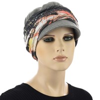 Newsboy Cap with Seamless Wrap Band | Grey - Light Grey