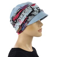 Newsboy Cap with Seamless Wrap Band | Blue - Light Blue / Baby Blue