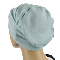 Cotton Beanie Gathered on Side Chemo  | Blue - Light Blue / Baby Blue