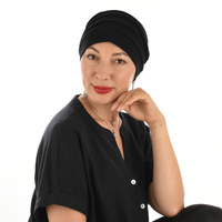 Stitch Striped Cotton Chemo Slip on Beanie | Black