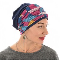 Jersey Cotton Beanie  NAVY with Seamless Headband | Option 1 | S/M