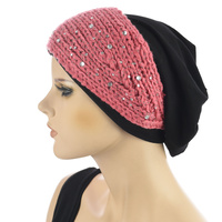  Diamante Crochet Headband | Pink - Dusty Pink