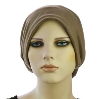 Jersey Cotton Slip-on Slouch Beanie  | Bronze - Light Brown / Dark khaki | M/L