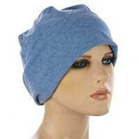 Jersey Cotton Slip-on Slouch Beanie | Light Blue | M/L