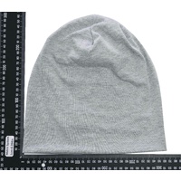 Jersey Cotton Slip-on Slouch Beanie  | Grey - Light Grey | S/M