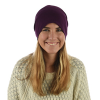 Jersey Cotton Slip-on Slouch Beanie  | Purple - Dark Purple Violet | S/M