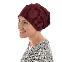 Jersey Cotton Slouch Beanie Striped