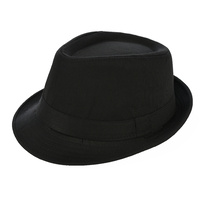 Classic Fedora Hat Solid Black | 53-54cm