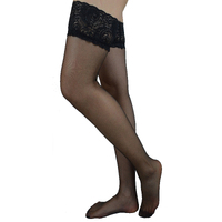 Stayup Lace Top Thigh High Stockings |#1 Sheer | Black