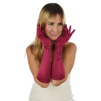 Evening Satin Gloves Around Elbow
