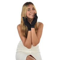 Evening Satin Gloves Black Wrist to Shoulder Length