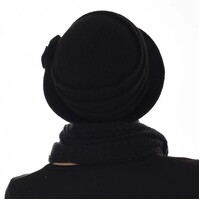 20s Wool Cloche Flower Chemo | Black