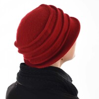20s Wool Cloche Flower Chemo | Red
