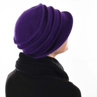 20s Wool Cloche Flower Chemo | Dark Purple - Violet