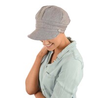 Deep Crown Newsboy Hat | Beige