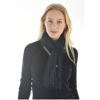 Solid Coloured Knit Wool Touch Scarves | Black