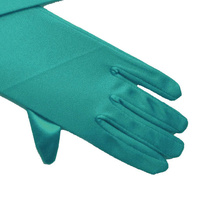 Stretch Satin Gloves Above Elbow | Slim Fit | Green - Emerald Green