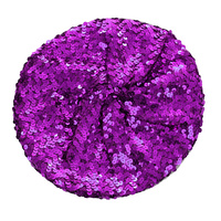 Glitter Stretch sequin Beret  | Metallic Purple