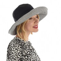Foldable Linen Wide Brim Sun Hat | Black