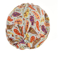 Soft Floral Print Turban | Option S9 | S/M | Abstract Paisley Print and Blooming Floral Print