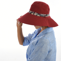 Cotton Reversible Sun Hat | Deep Red