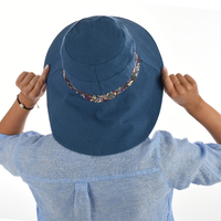 Cotton Reversible Sun Hat | Blue - Denim Blue
