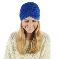 Slip-on Pleated Fashion Turban | Blue - Royal Blue