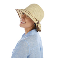 Cloche Sun Hat with Hat Liner Set | Beige