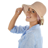 Cloche Sun Hat with Hat Liner Set | Pink - Dusty Pink
