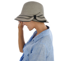 Cloche Sun Hat with Hat Liner Set | Grey - Light Grey